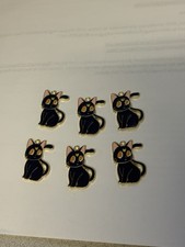 Cartoon Cat Kitty Enamel Charms Jewelry Making diy Pendants Earrings Lot Of 6