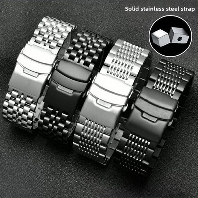 Solid Stainless Steel Watch Band Straps Mens Metal Bracelet 20 22 24mm for Seiko