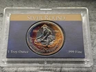 Vintage 1984 Engelhard American Prospector - 1 oz .999 Fine Silver Round Toned.