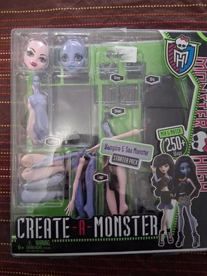 Monster High Create-A-Monster Vampire & Sea Monster Set w/ Wig Shoes Arms