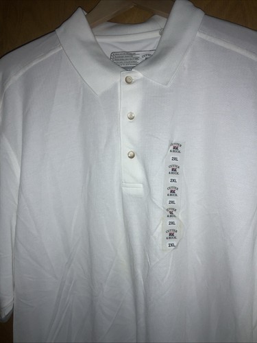 NEW Cutter & Buck White Golf Polo Shirt 2XL LZK000 - Picture 2 of 5