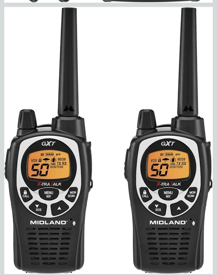 Midland GXT 1000VP4 GMRS 2-way Radio 50 Channels Long Range 142 Privacy Codes - Image 2 of 4
