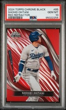 2024 TOPPS CHROME BLACK - RED - REFRACTOR #85 SHOHEI OHTANI /5 PSA 10