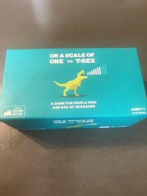Exploding Kittens On A Scale of One to T-Rex Card Game Pre Owned