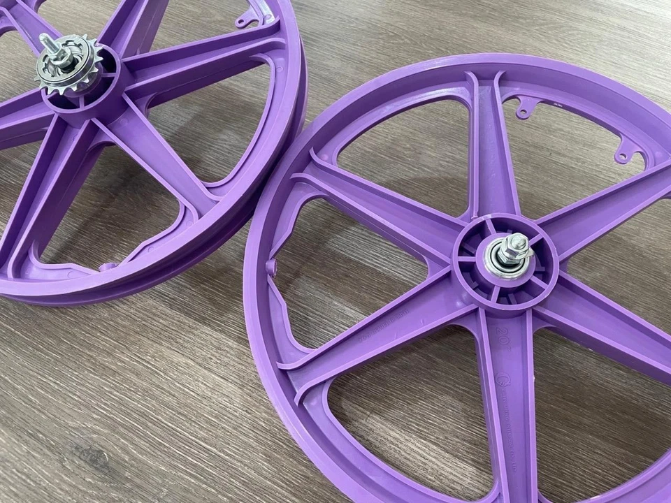 Conjunto de rodas Mag roxas de bicicleta 20" 6 raios para GT DYNO HARO qualquer bicicleta BMX - Imagem 3 de 4
