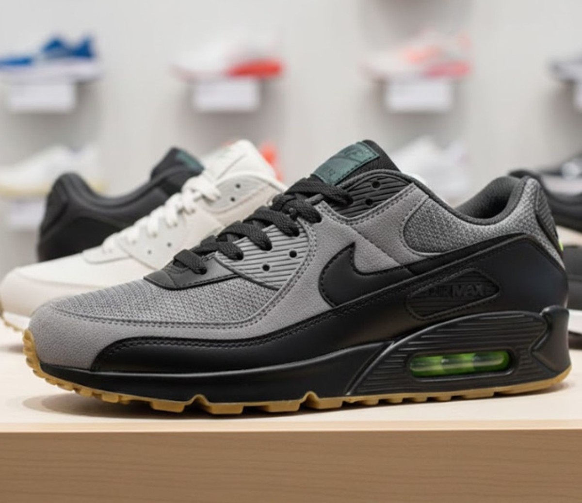Nike Air Max 90 IQ0580-084 Men's Multi Size Shoes Smoke Grey/Black