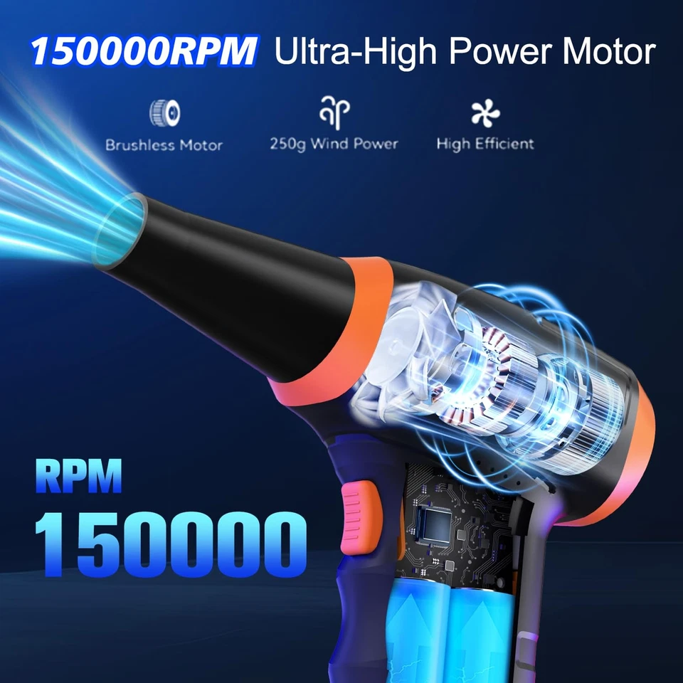 Staubgebläser Mini Elektrische Druckluftspray 8000mAh Akku, Gebläse mit LED - Bild 3 von 4