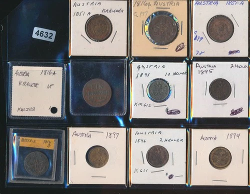 AUSTRIA COIN COLLECTION 11 COINS - IN 1800'S - #4532