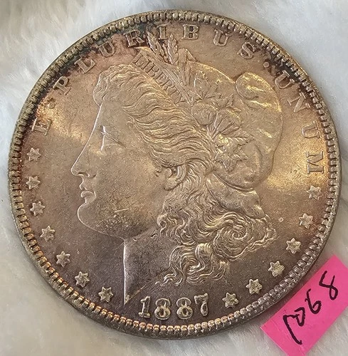 VIDEO👀🔥PURPLE TONED OBV🔥1887 MORGAN DOLLAR SUPERSTAR CLEAN BEAUTIFUL GEM BU+