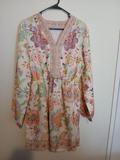 SHEIN MED Floral Patterned Long Sleeve Dress with V-Neck