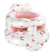 Inflatable Baby Seat with Guardrail Waterproof Portable 3 Months Pink