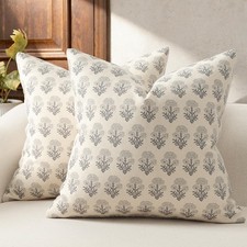 Farmhouse Floral Pillow Covers 18x18 Set of 2, Country Botanical Throw Pillow...