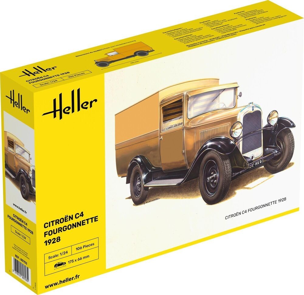 Citroen C4 Fourgonnette 1928 miniature en métal 1:24 pour collectionneur de véhicules anciens