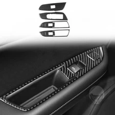 6Pcs Window Lift Switch Panel Cover For Chevrolet Blazer 19-25 Real Carbon Fiber