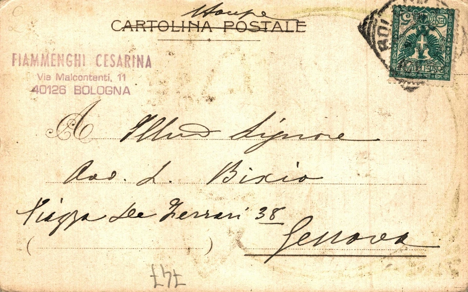 BOLOGNA, 1906 - BOMPARD - Pasqua di Carità, Società Ginnastica - VG - PU747 - Immagine 2 di 2