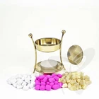2940 Incense stand with tea light brass handmade incense set gift