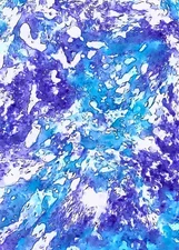 ACEO Art Card Print – Cosmic Iceflow Abstract in Blue & Purple