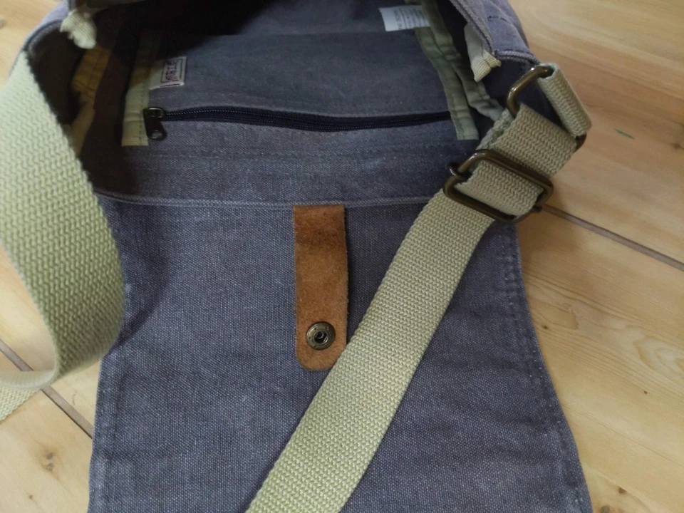 Bandolera Bandolera de Lona Encerada Gris 11" Lona Taller DEFECTO Foto 4 de 4