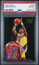 1996 Fleer - Kobe Bryant #203 Rookie Card (RC) LA Lakers PSA 8