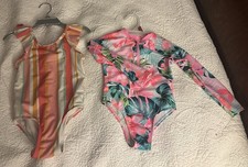 Lot of 2 Toddler Girl Bathing Suit 3T-Cat and Jack and Wonder Nation long sleeve