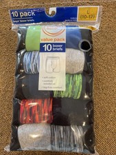 Wonder Nation Boys 10 Boxer Briefs   Cotton Size L 10-12 Assorted Colors