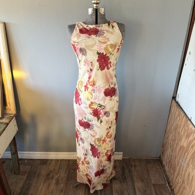 Womens Vintage Floral Maxi Dress M 90s Y2K Watercolor Sleeveless Wedding  Dainty | eBay