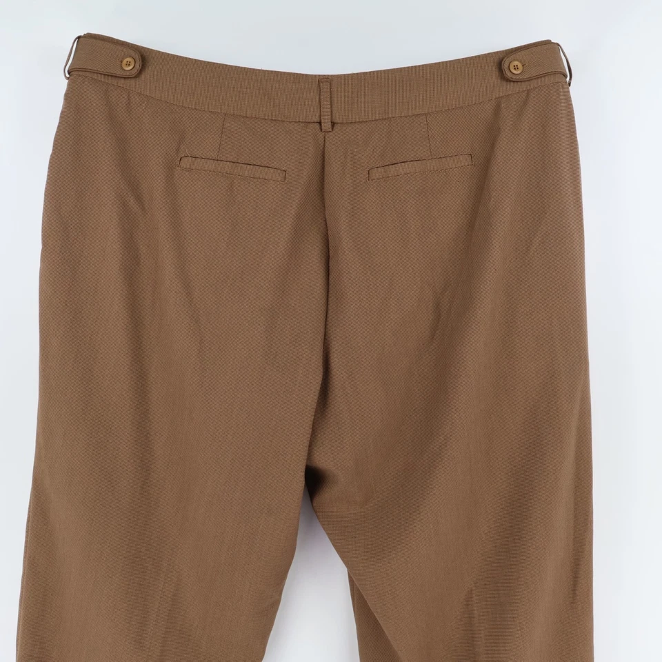 Pantalones de vestir Relativity para mujer talla Plus 24W marrón a cuadros mezcla de poliéster Foto 3 de 4