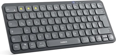 Bluetooth Tastatur Kabellos QWERTZ mit 3 Bluetooth & KI-Key schlank KB107