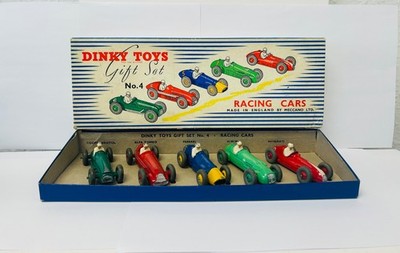 Dinky Toys Geschenkset 4 Rennwagen. Verpackt, original, sehr selten, Vintage, 50er Jahre