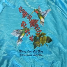 Vintage Westark Rainy Lake Graphic Men's Blue Windbreaker Baseball Jacket Size L