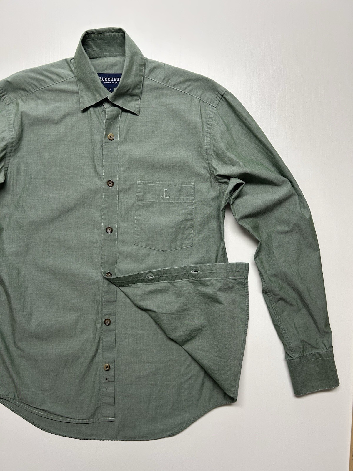 Lucchese Bootmaker Button Down Shirt Green Pocket… - image 3