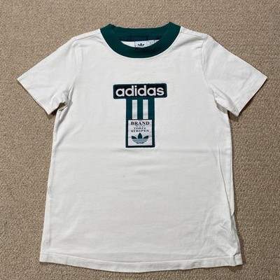 Adidas Adibreak T-Shirt Damen 12 Medium Slim Fit weiß grün Trefoil Originals