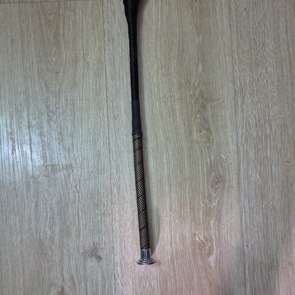 Fleck Jockey Bat With Nickel Cap & Nylon Weave BS Legal Event Bat Black 50/60/70 - Image 3 of 4