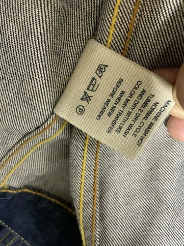 Evisu Maniacs 100% Cotton Dark Blue Denim Jacket  Lot 3720 SZ M PEC image 5