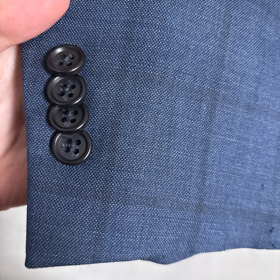 Abrigo Deportivo Jos A Bank Reserve 42S Azul Seda Lana Ventana Blazer Chaqueta Informal Foto 4 de 4