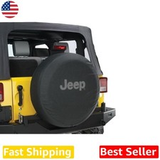 Jeep Wrangler Black Denim Spare Tire Cover 32-33 Oem Logo Genuine Jeep Wrangler Black Denim Spare Tire Cover 32-33 Oem Logo Genuine
