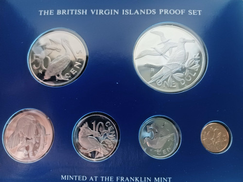 1976 British Virgin Islands Proof Coin Set –, COA, Franklin mint