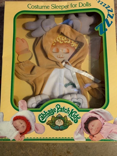 Cabbage Patch Kids Vintage 1984 Tan Reindeer Outfit Pajamas Costume Sleeper New