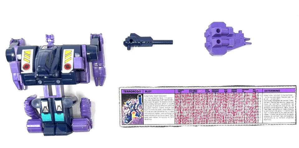 Transformers G1 Terrorcons Blot (1987 - 100% Complete - w. File Card) - Immagine 3 di 3