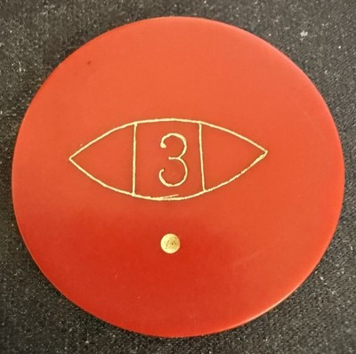VERY RARE Caribbean RED B 3 Casino Chip. Excellent. OFFERS, EXTREMELY RARE