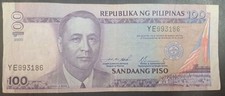 2000 Philippines 100 Piso P184e, YE993186, sigs Estrada & Buenaventura. 