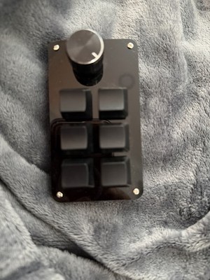 Programmable 6-Key Macro Keypad with Rotary Knob, USB-C, Black