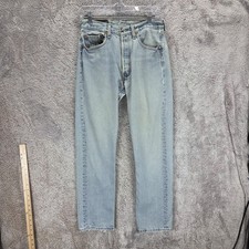 Vintage Levis 501 Jeans Womens Blue Light Wash Straight USA 90s Fits 28x30