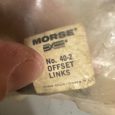 Set Of 2 Vintage MORSE No. 40-2 Double Strand Roller Chain Offset Links - NOS