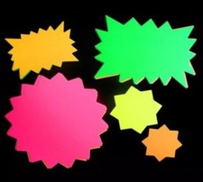Neon Cards Fluorescent Stars Flash Price Display Tags Fluorescent Labels Shop