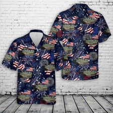 US Marine Corps Assault Amphibious Vehicle AAV 4th Of July Hawaiian Shirt