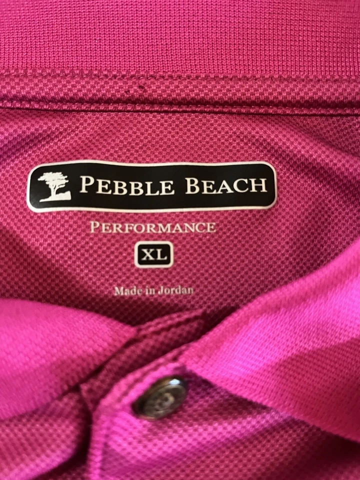 Camisa Polo Pebble Beach Para Hombre Performance XL Magenta Activa/Golf/Casual Foto 3 de 4