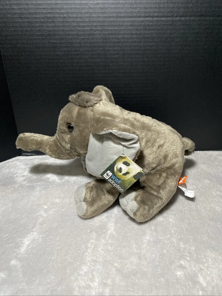Wild Republic WWF Adoption Gray Baby Elephant Plush Bean Bag Toy Pet Lovey 12" - Image 3 of 4