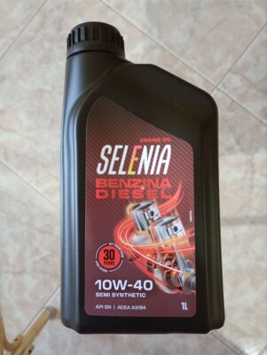 Oil 10W-40 10W40 Selenia Petrol/Diesel 1lt API SN ACEA A3/B4 Semi Synthetic