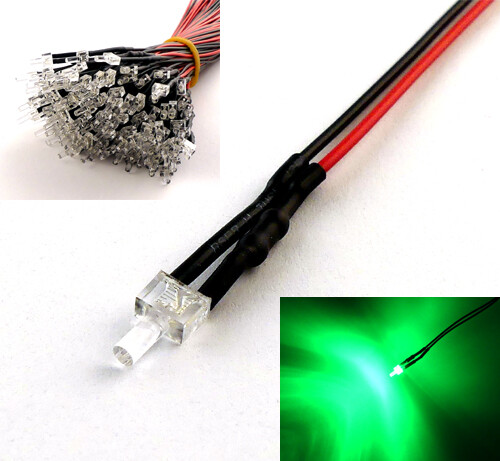 1,8mm 2mm 3mm 5mm 12V LED mit 20cm Kabel AUSWAHL  klar matt auto RGB UV - Bild 21 von 60